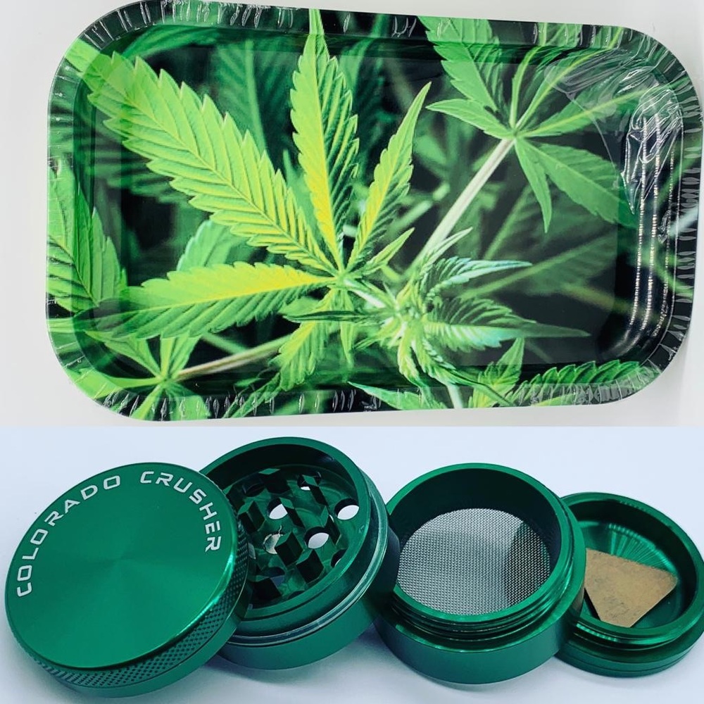 Herb Grinder & Rolling Tray